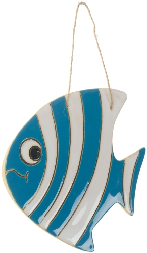 Картинка Панно Рыба полосатик голубая керамическое декоративное авторской ручной работы КМ Ариадна КМА-ПД-46 2424680005755 фото 2