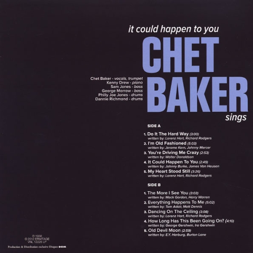 Картинка Chet Baker It Could Happen To You Clear Vinyl (LP) Ermitage 401386 8032979642266 фото 2