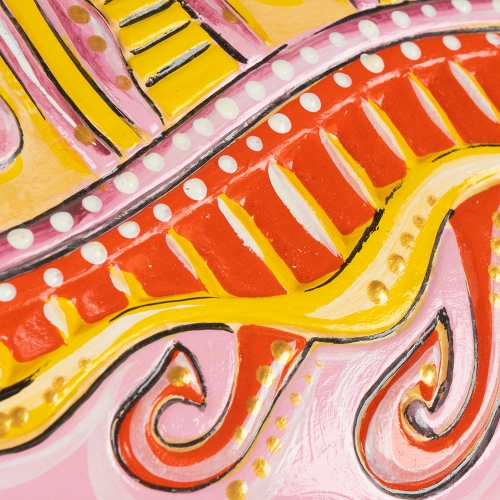 Картинка Панно декоративное Рыба Пряник желто-розовая керамическое авторской ручной работы КМ Ариадна КМА-ПД-62 2424680006899 фото 3