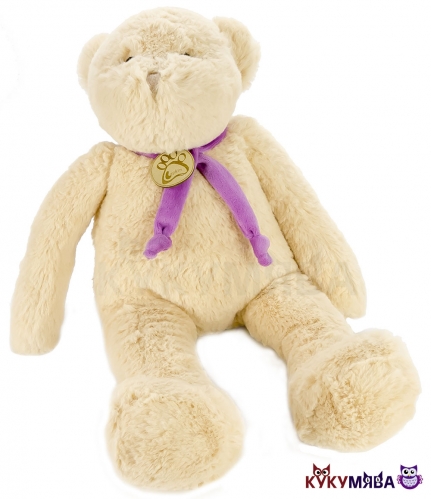 Картинка Игрушка мягкая Медведь 40 см (бежевый/фиолетовый) Lapkin AT365062 4627093650620 фото 2
