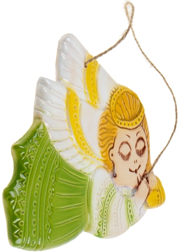 Картинка Панно Ангел керамическое декоративное авторской ручной работы КМ Ариадна КМА-ПД-14 2424680005243 фото 2