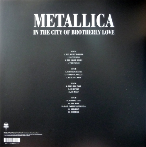 Картинка Metallica In The City Of Brotherly Love (2LP) Parachute 401380 803341533097 фото 3