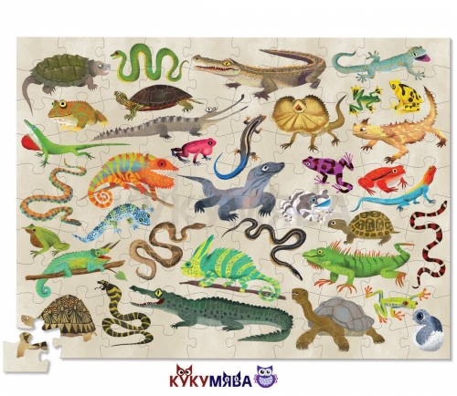 Картинка Пазл 36 Животных Рептилии и Земноводные 100 деталей Crocodile Creek 4054-5 732396405458 фото 2