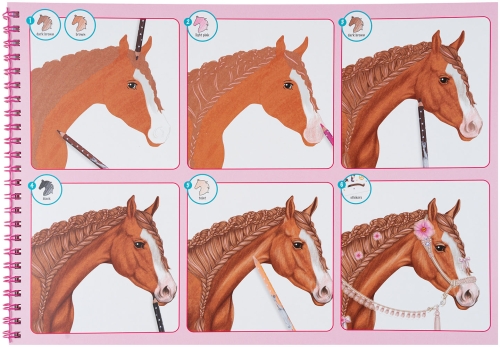 Картинка Альбом для раскрашивания Лошади Мечты Miss Melody Style Your Horse 0411583 4010070587932 фото 3