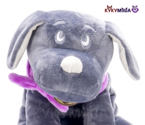 Картинка Игрушка мягкая Собака 30 см (серая/фиолетовая) Lapkin AT365209 4627093652099 фото 2