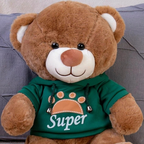 Картинка Мягкая игрушка Медведь 30 см в зеленой толстовке ТО-МА-ТО DL203006908GN 4610136044302 фото 4