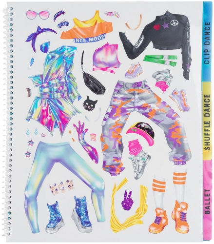 Картинка Альбом творчества и рисования с наклейками и трафаретами Танцы TOPModel Dance Раскраска Топ модель для девочек 0411453 4010070575588 фото 5