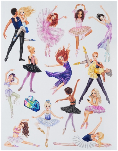 Картинка Альбом для творчества с наклейками TOPModel Ballet Stickerworld Балет стикеры Топ модель Балерина 0411581/0011581 4010070586850 фото 3
