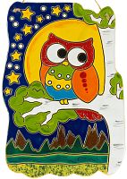 Картинка Панно Сова на ветке. Ночь керамическое декоративное авторской ручной работы КМ Ариадна КМА-ПД-52 2424680005946