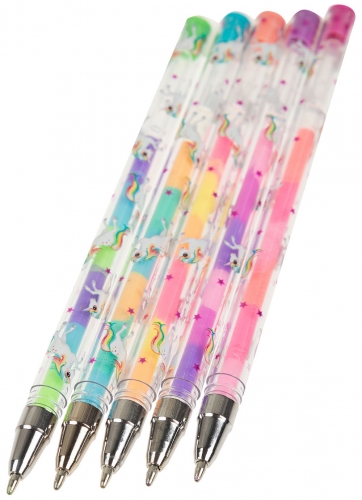 Картинка Набор красивых цветных гелевых ручек неоновых цветов Ylvi & the Minimoomis Gel Pen для девочек для рисования для творчества (5 штук) 048387 4010070319298 фото 3