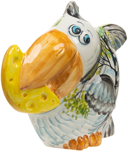 Картинка Фигурка декоративная Ворона с сыром. Березы керамическая авторской ручной работы КМ Ариадна КМА-ФД-35 2424680006509 фото 2
