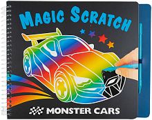 Картинка Альбом для творчества и рисования Волшебное царапание Monster Cars Magic Scratch Монстр тачки скретчинг автомобилей для мальчиков 0410928 4010070431747