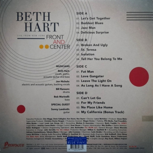 Картинка Beth Hart Front And Center Live From New York Blue Vinyl (2LP) Provogue Mascot Music 402033 8712725746362 фото 3