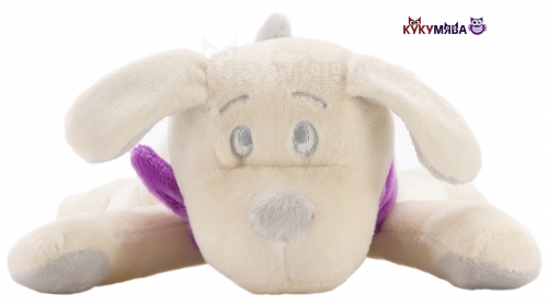 Картинка Игрушка мягкая Собака 15 см (белая/фиолетовая) Lapkin AT365200 4627093652006 фото 3