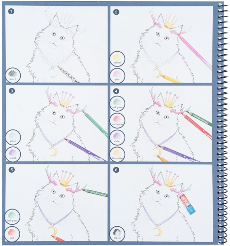 Картинка Альбом для творчества и рисования с наклейками TOPModel Create Your Kitty Котята MOONLIGHT Раскраска Топ модель Создай котенка для девочек 0411663/0011663 4010070596057 фото 4