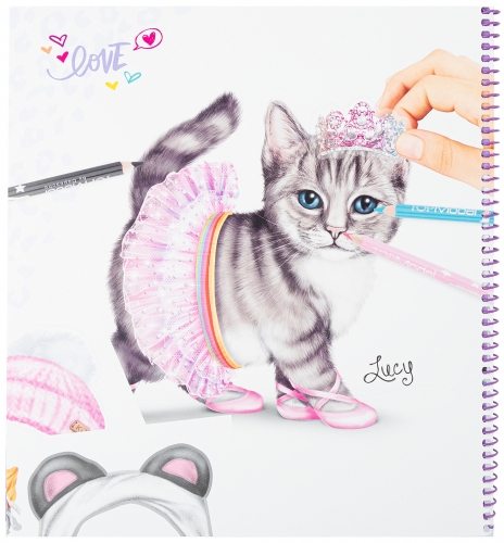 Картинка Альбом для творчества и рисования с наклейками Котята TOPModel Create Your Kitty Топ модель раскраска Создай котенка для девочек 0411133/0011133 4010070465490 фото 2