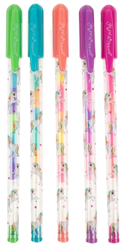 Картинка Набор красивых цветных гелевых ручек неоновых цветов Ylvi & the Minimoomis Gel Pen для девочек для рисования для творчества (5 штук) 048387 4010070319298 фото 2