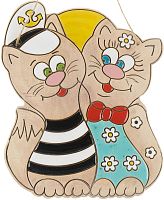 Картинка Панно Кот моряк с кошкой керамическое декоративное авторской ручной работы КМ Ариадна КМА-ПД-37 2424680005618