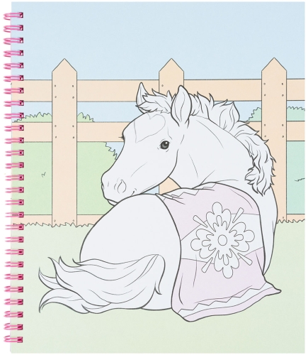 Картинка Альбом для творчества и рисования с наклейками Miss Melody Colouring Book с аппликацией в форме лошади Мисс Мелоди Раскраска для для девочек 0411579 4010070586836 фото 8