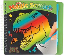 Картинка Мини-Альбом для творчества и рисования Волшебное царапание Dino World Magic Scratch Динозавр Скретчинг 0410711/зеленый 2424680004994