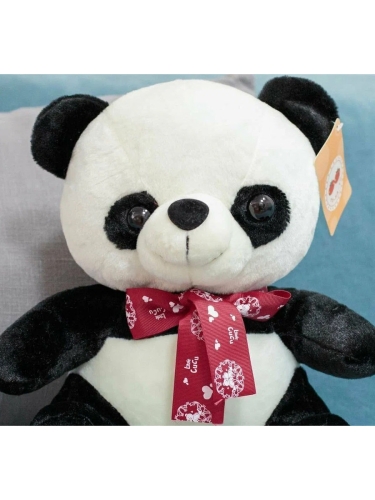 Картинка Мягкая игрушка Мишка панда 30 см с бантом ТО-МА-ТО DL103001627BK 4610136045897 фото 4