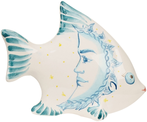 Картинка Фигурка малая Рыба Солнце и Луна керамическая декоративная авторской ручной работы КМ Ариадна КМА-ФД-06 2424680005632 фото 2